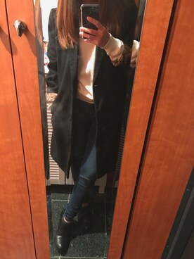 「FIG&VIPER（フィグアンドバイパー）のアイテム（チェスターコート）」を使った、makoさん（レディース・152cm）の秋コーディネート