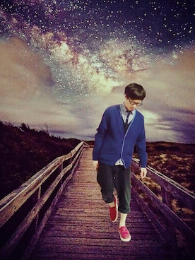 「MARQUI（マルキ）のアイテム」を使った、ha7koさん（メンズ・162cm）の春コーディネート