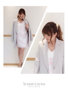 「CECIL McBEE（セシルマクビー）のアイテム（チェスターコート）」を使った、なっぽさん（レディース・156cm）の春コーディネート