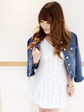 「CECIL McBEE（セシルマクビー）のアイテム（デニムジャケット）」を使った、なっぽさん（レディース・156cm）の春コーディネート