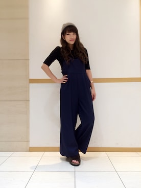 「CECIL McBEE（セシルマクビー）のアイテム（サロペット/オーバーオール）」を使った、なっぽさん（レディース・156cm）の夏コーディネート