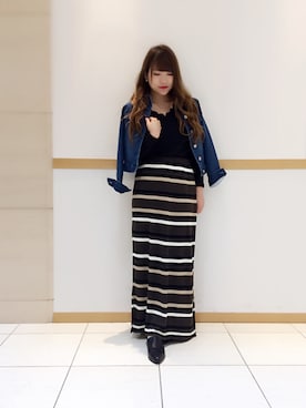 「CECIL McBEE（セシルマクビー）のアイテム（デニムジャケット）」を使った、なっぽさん（レディース・156cm）の秋コーディネート