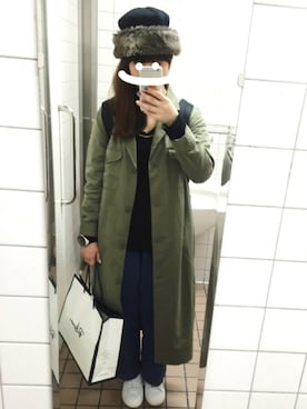 「ネイル」｜「アイテム（キャップ）」を使った、nanakoさん（レディース・158cm）の春コーディネート