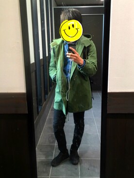 「寒い」｜「アイテム（モッズコート）」を使った、ぞーさんさん（メンズ・169cm）の秋コーディネート