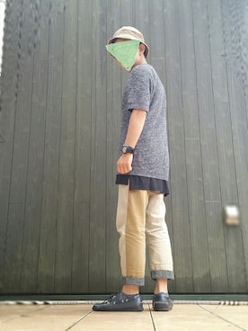 「サマーニット」｜いんちょ。さん（メンズ・167cm・40代）の夏コーディネート