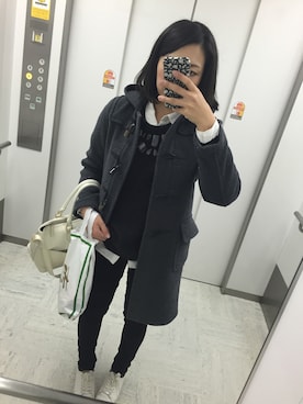 「SHIPS（シップス）のアイテム（ダッフルコート）」を使った、asamiさん（レディース・163cm）の冬コーディネート