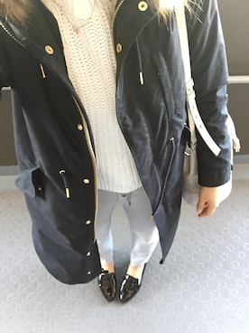 「アイテム（モッズコート、ブルー系）」を使った、asamiさん（レディース・163cm）の冬コーディネート