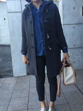 「SHIPS（シップス）のアイテム（ダッフルコート）」を使った、asamiさん（レディース・163cm）の冬コーディネート