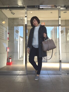 「SHIPS（シップス）のアイテム（ダッフルコート）」を使った、asamiさん（レディース・163cm）の冬コーディネート