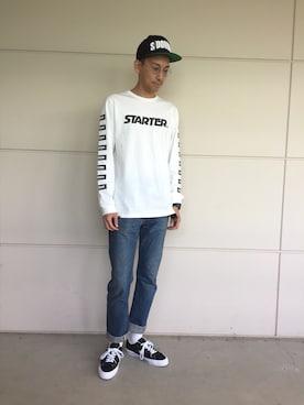「S/DOUBLE （エスダブル）のアイテム」を使った、Isseiさん（メンズ・178cm）の秋コーディネート