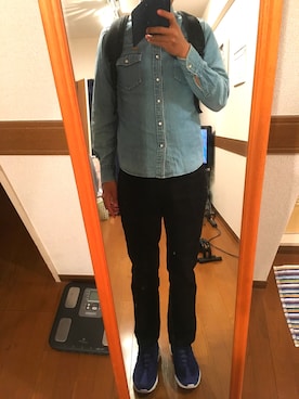 「SUPER FINE（スーパーファイン）のアイテム」を使った、えがしらさん（メンズ・172cm）の春コーディネート