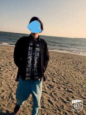 「海」｜「アイテム（スタジャン）」を使った、よーへいさん（メンズ・167cm）の春コーディネート