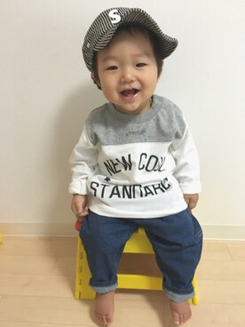 「長袖Tシャツ」｜「アイテム（その他）」を使った、☆SOUMA☺︎さん（キッズ・70cm）の夏コーディネート