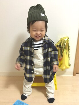 「秋サロペ2016タケノコ派」｜☆SOUMA☺︎さん（キッズ・70cm）の秋コーディネート