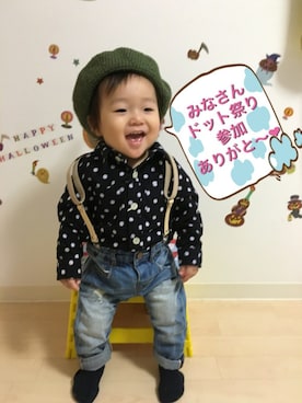 「ベレー帽推奨委員会」｜☆SOUMA☺︎さん（キッズ・70cm）の秋コーディネート