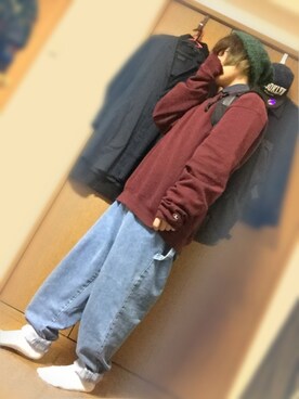 「アイテム（オールインワン・サロペット）」を使った、○△□さん（メンズ・166cm・20代）の秋コーディネート
