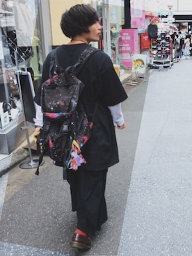 「アイテム（モカシン/デッキシューズ、ブラウン系）」を使った、○△□さん（メンズ・166cm）の秋コーディネート