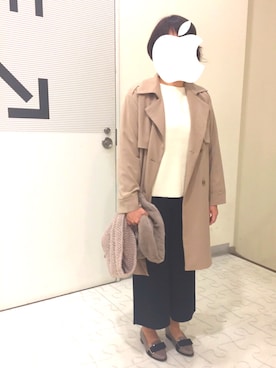 「白ニット」｜「アイテム（つなぎ/オールインワン）」を使った、marota さん（レディース・156cm）の秋コーディネート
