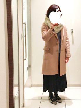 「Rouge vif（ルージュヴィフ）のアイテム（チェスターコート）」を使った、marota さん（レディース・156cm）の冬コーディネート