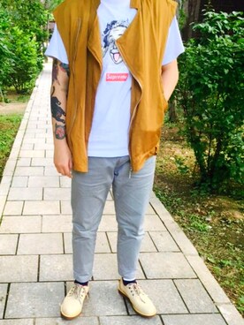 「PULL&BEAR（プルアンドベア）のアイテム（チノパンツ）」を使った、Poby.Nine.Dさん（メンズ・168cm）の夏コーディネート