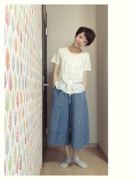 「キュロット」｜「アイテム（キャミソール）」を使った、よしさん（レディース・163cm）の夏コーディネート
