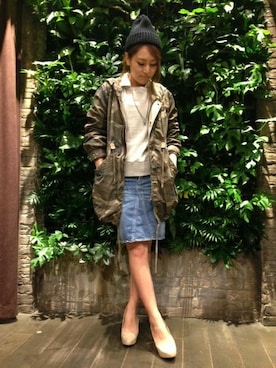 「goa（ゴア）のアイテム（モッズコート）」を使った、goa THE STORE 新三郷店STAFFさん（レディース・164cm）の冬コーディネート