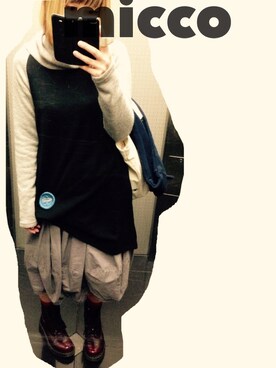 「mercibeaucoup,（メルシーボークー）のアイテム（その他）」を使った、miccoさん（レディース・159cm）の冬コーディネート