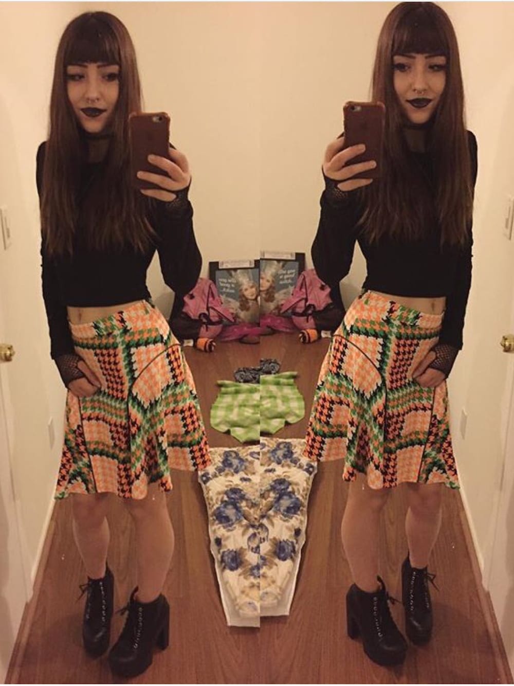 「ootd、outfit、summer、skirt、fashion、STYLE」｜「charlotte russeのアイテム（ブーティ、ブラック系）」を使った、Gina Bahumbugさん（レディース・163cm）の夏コーディネートの1枚目の写真