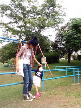 「TODAYFUL（トゥデイフル）のVintageトートバッグ（トートバッグ）」を使った、みーさん（レディース・171cm）の秋コーディネート