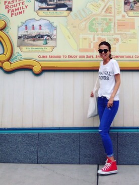 「TODAYFUL（トゥデイフル）のVintageトートバッグ（トートバッグ）」を使った、みーさん（レディース・171cm）の夏コーディネート