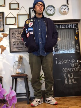 「アイテム（その他アウター）」を使った、HidekiHirashimaさん（メンズ・180cm・20代）の冬コーディネート