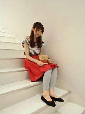 「Sara Sara（サラ サラ）のアイテム」を使った、Sallyさん（レディース・162cm）の春コーディネート