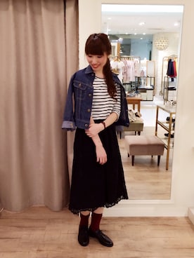 「アイテム（スカート）」を使った、Sallyさん（レディース・162cm）の春コーディネート