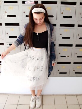 「5（ファイブ）のアイテム（スカート）」を使った、Ceziaさん（レディース・156cm）の夏コーディネート