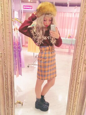 「WC（ダブル シー）のアイテム（ニット/セーター）」を使った、Yuri Bitoさん（レディース・158cm）の冬コーディネート