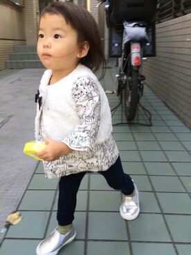 「ドラフトGAP」｜「アイテム（モカシン/デッキシューズ）」を使った、☺︎いろ☺︎さん（キッズ・80cm）の夏コーディネート