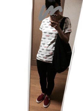 「UNIQLO（ユニクロ）のユニＴ（Tシャツ/カットソー、ホワイト系）」を使った、メガネさん（レディース・158cm）の夏コーディネート