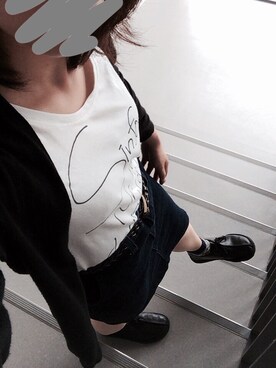 「カバン
（トートバッグ、ブラック系）」を使った、メガネさん（レディース・158cm）の夏コーディネート