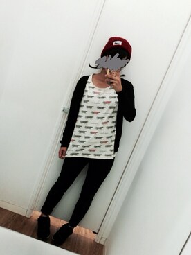 「UNIQLO（ユニクロ）のユニＴ（Tシャツ/カットソー、ホワイト系）」を使った、メガネさん（レディース・158cm）の夏コーディネート