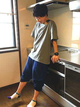 「mercibeaucoup,（メルシーボークー）のアイテム（アクセサリー）」を使った、◎みつ◎さん（メンズ・169cm）の夏コーディネート