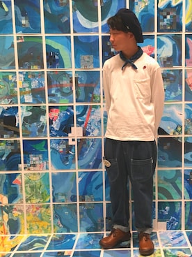 「mercibeaucoup,（メルシーボークー）のアイテム（アクセサリー）」を使った、◎みつ◎さん（メンズ・169cm）の秋コーディネート