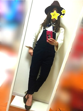 「DRWCYS（ドロシーズ）のアイテム（サロペット/オーバーオール）」を使った、chanmihoさん（レディース・154cm）の冬コーディネート