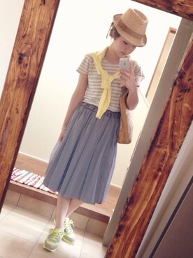 「Marc by Marc Jacobs（マークバイマークジェイコブス）のアイテム（スニーカー）」を使った、Yuki.Kさん（レディース・163cm）の夏コーディネート