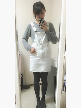 「179/WG（イチナナキュウダブルジー）のアイテム（サロペット/オーバーオール）」を使った、ももんがさん（レディース・160cm）の冬コーディネート