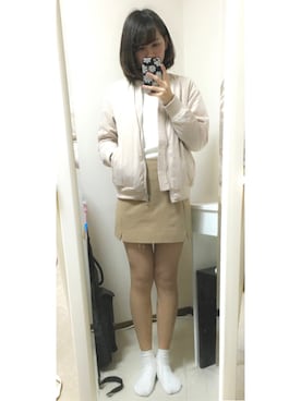 「OZOC（オゾック）のアイテム（その他アウター）」を使った、ももんがさん（レディース・160cm）の春コーディネート