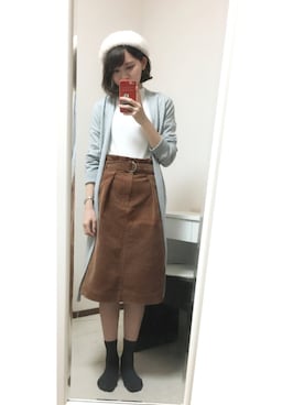 「お買い物」｜「アイテム（アクセサリー）」を使った、ももんがさん（レディース・160cm）の秋コーディネート