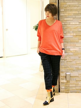 「タータンチェック」｜AKNさん（レディース・152cm）の秋コーディネート