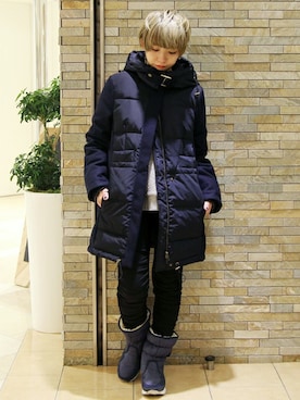 「フード」｜AKNさん（レディース・152cm）の冬コーディネート