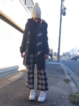 「TODAYFUL（トゥデイフル）のアイテム（ダッフルコート）」を使った、KUMIさん（レディース・163cm）の冬コーディネート