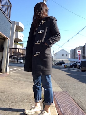 「TODAYFUL（トゥデイフル）のアイテム（ダッフルコート）」を使った、KUMIさん（レディース・163cm）の冬コーディネート